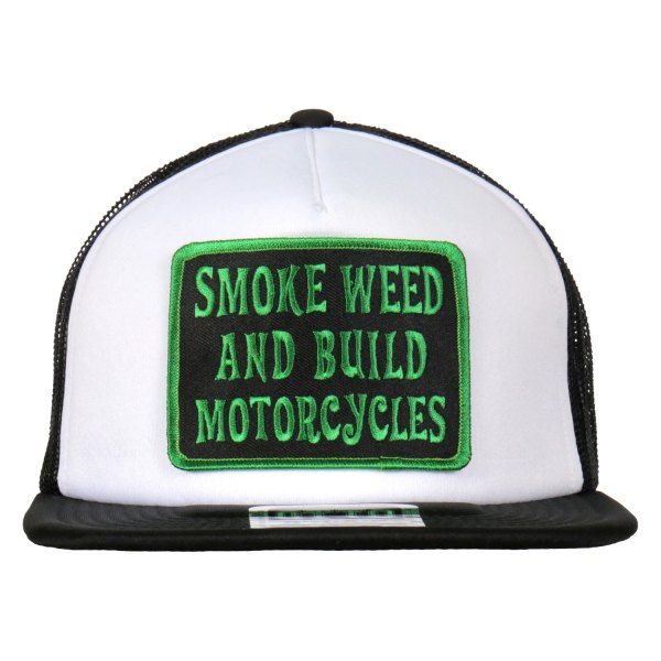 Hot Leathers® - Smoke Weed Trucker Hat (Black/White/Black)