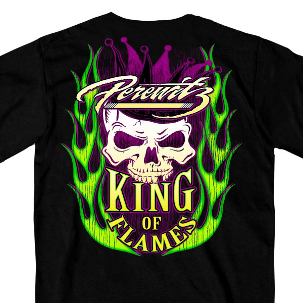 Hot Leathers® - Official Perewitz King Of Flames T-Shirt (Medium, Black)
