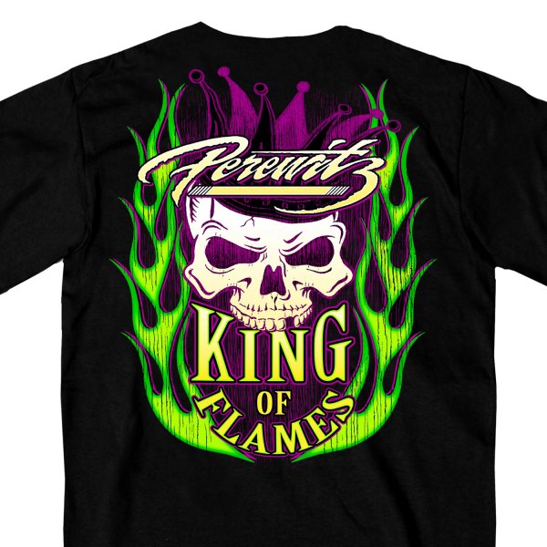 Hot Leathers® - Official Perewitz King Of Flames T-Shirt (Medium, Black)