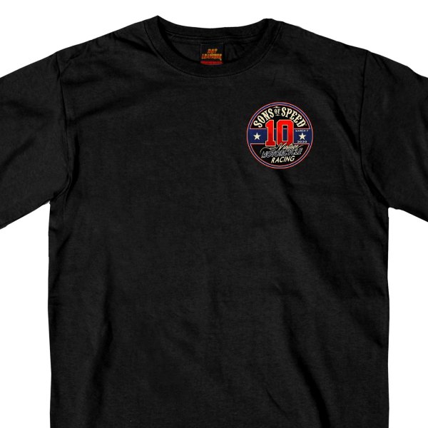Hot Leathers® - Official 2020 Sons Of Speed Vintage Race T-Shirt (Medium, Black)