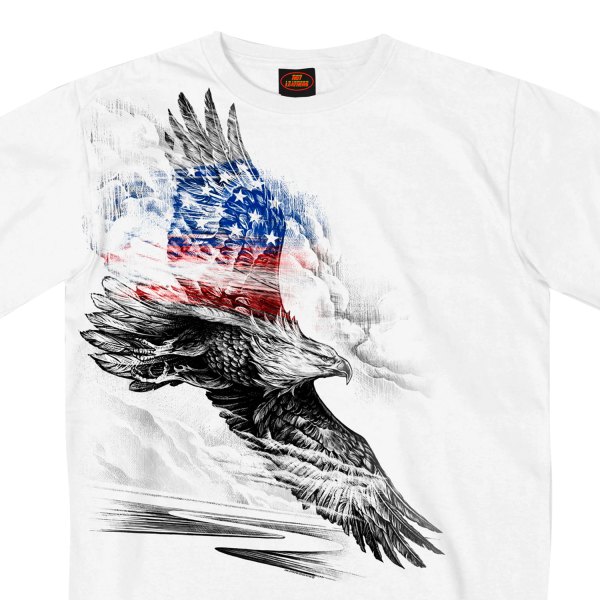 Hot Leathers® - Pencil Eagle Patriotic Short Sleeve T-Shirt (Medium, White)