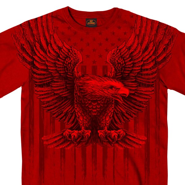 Hot Leathers® - Upwing Eagle Red Short Sleeve T-Shirt (Medium, Cardinal)