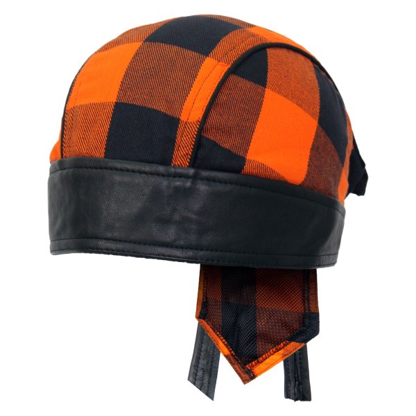 Hot Leathers® - Headwrap (Orange Buffalo Plaid)
