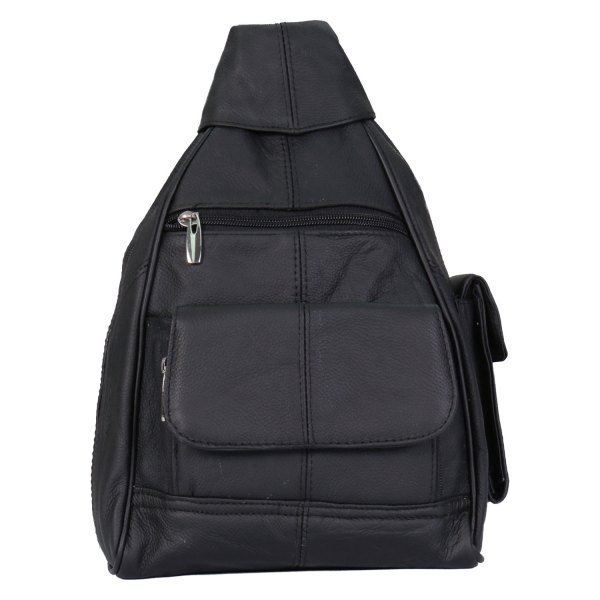 Hot Leathers® - Leather Backpack (9" x 13" x 4", Black)