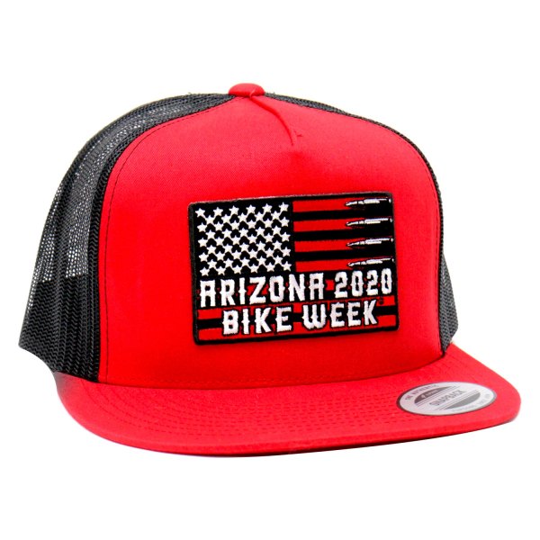 Hot Leathers® - Official 2020 Arizona Bike Week Flag Bullets Trucker Hat (Red/Black)