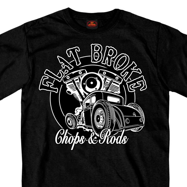 Hot Leathers® - Official Cycle Source Magazine Flat Broke T-Shirt (Large, Black)