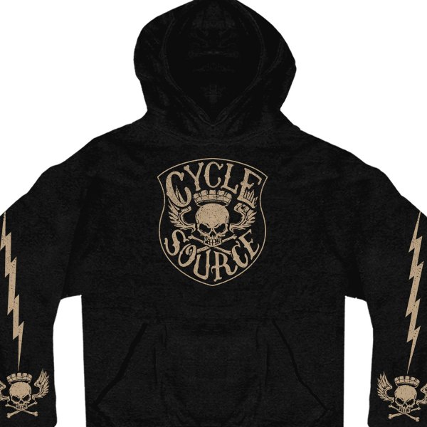 Hot Leathers® - Official Cycle Source Magazine Knucklehead Sweatshirt (Large, Black)