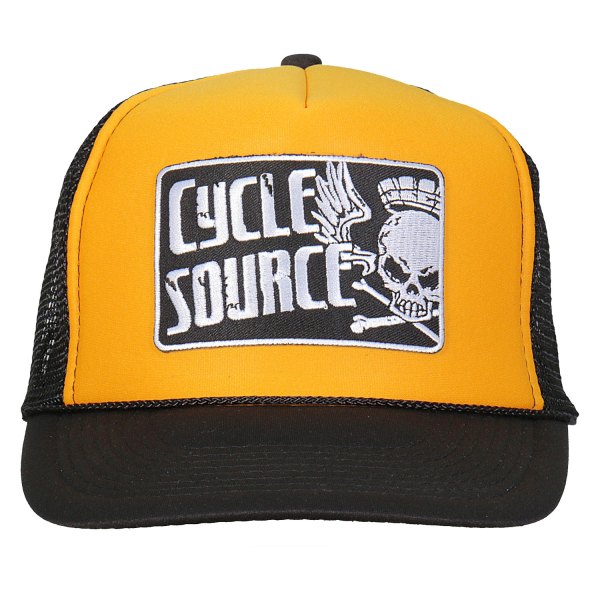 Hot Leathers® - Official Cycle Source Magazine Logo Trucker Hat (Gold/Black)
