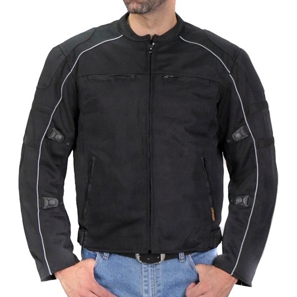 Hot Leathers® - All Weather Nylon Armored Jacket (Small, Black)