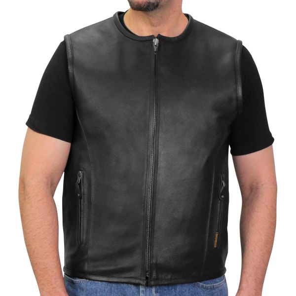 Hot Leathers® - Zip CC Men's Vest (Small, Black)