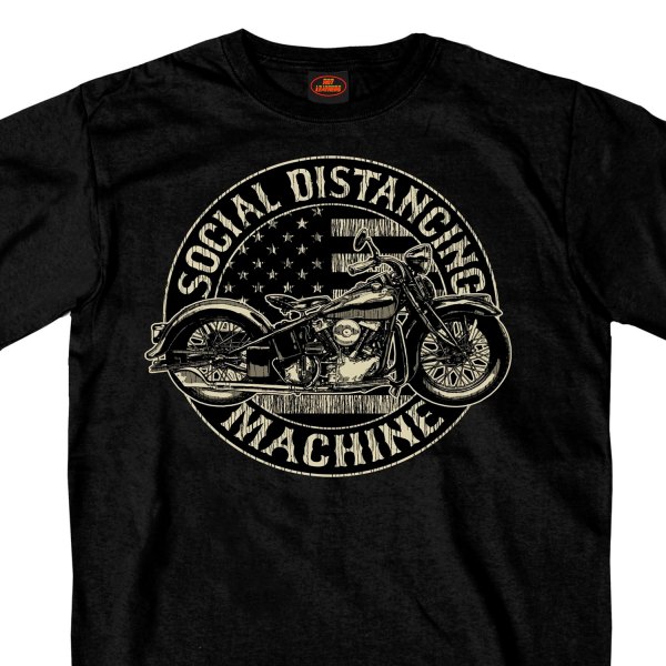 Hot Leathers® - Social Distancing Machine Short Sleeve T-Shirt (Medium, Black)