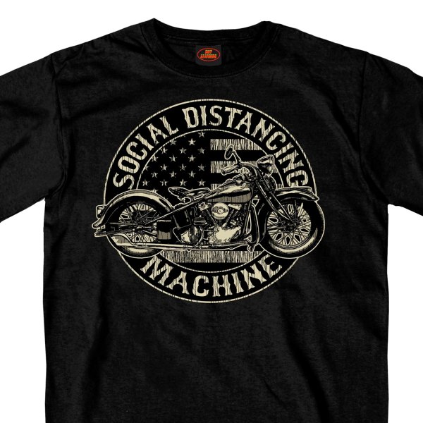 Hot Leathers® - Social Distancing Machine Short Sleeve T-Shirt (Large, Black)