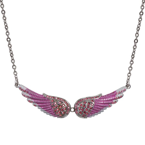 Hot Leathers® - Pink Angel Wings Necklace