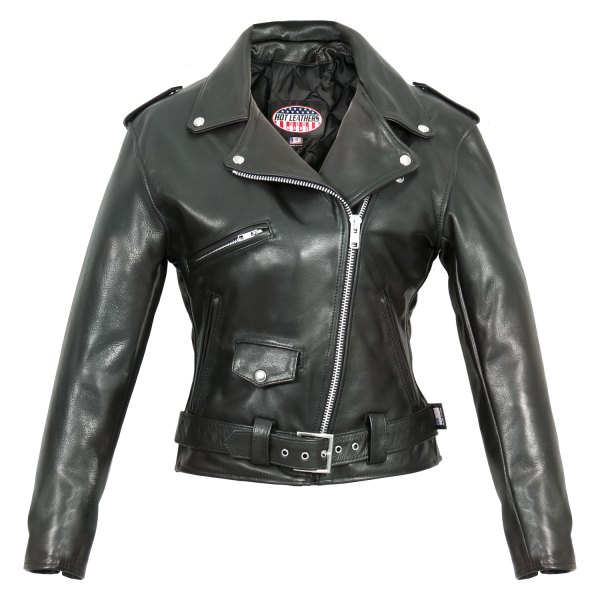 Hot Leathers® - Premium Classic Motorcycle Style Ladies Leather Jacket (Medium, Black)