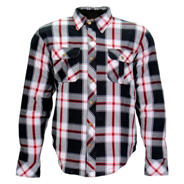 Hot Leathers® - Armored Flannel Jacket (Medium, Red/White)