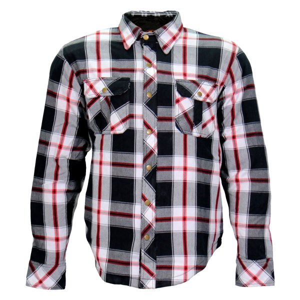 Hot Leathers® - Armored Flannel Jacket (Large, Red/White)
