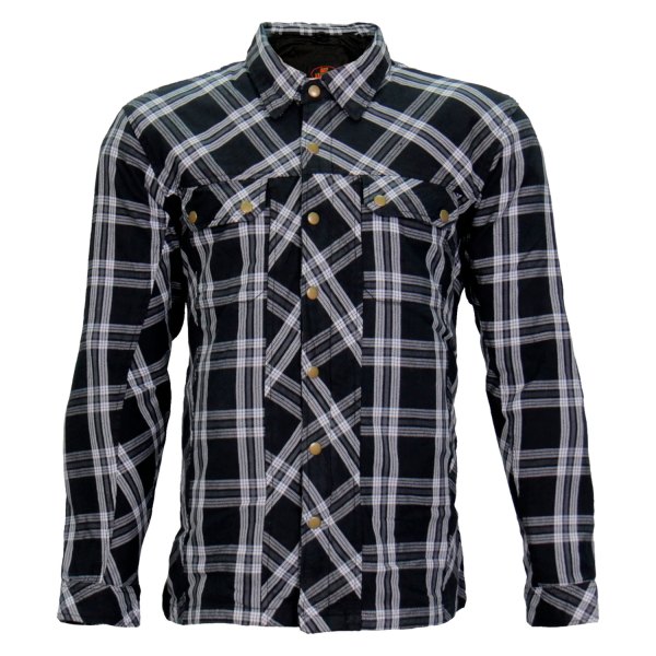 Hot Leathers® - Armored Flannel Jacket (Small, Black/White)