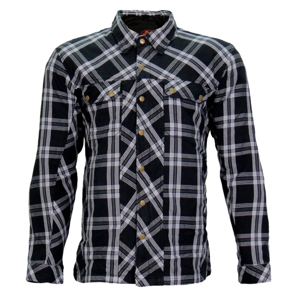 Hot Leathers® - Armored Flannel Jacket (Large, Black/White)
