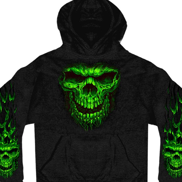 Hot Leathers® - Shredder Skull Sweatshirt (Medium, Black)
