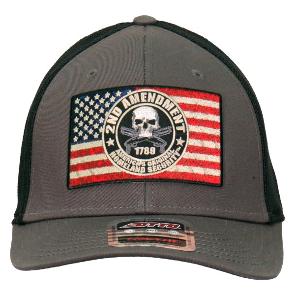 Hot Leathers® - 2Nd Amendment Flag Trucker Hat (Charcoal/Charcoal/Black)