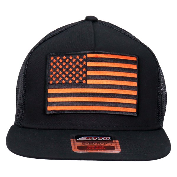 Hot Leathers® - Orange Usa Flag Snapback (Black)