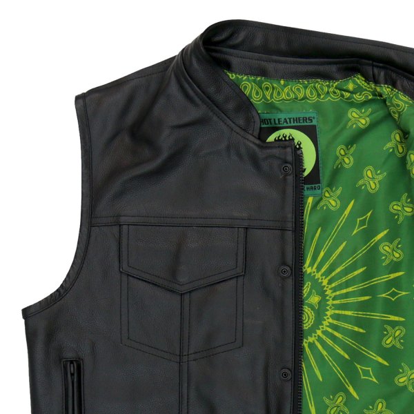 Hot Leathers® - Paisley Green Liner Carry Conceal Vest (Medium, Black)