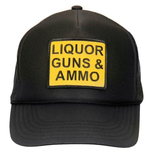 Hot Leathers® - Liquor Guns Ammo Trucker Hat (Black)