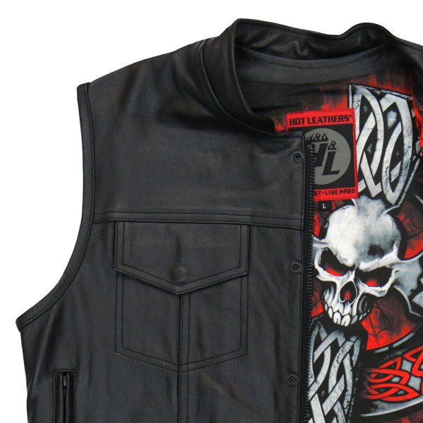 Hot Leathers® - Celtic Cross Liner Carry Conceal Vest (2X-Large, Black)