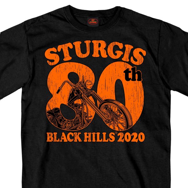 Hot Leathers® - Sturgis 2020 Motorcycle Rally 80Th Chopper T-Shirt (Large, Black)