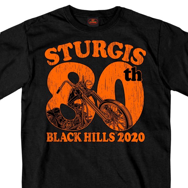 Hot Leathers® - Sturgis 2020 Motorcycle Rally 80Th Chopper T-Shirt (2X-Large, Black)