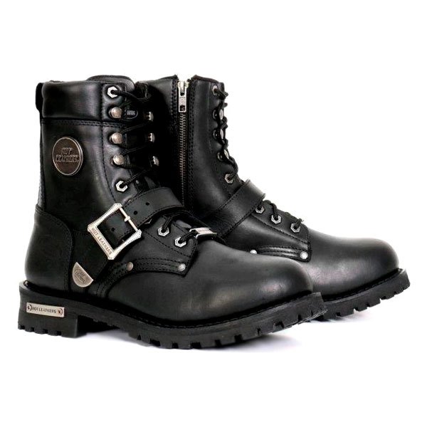 Hot Leathers® - 8" Tall Logger with Buckle Men's Boots (7, Black)