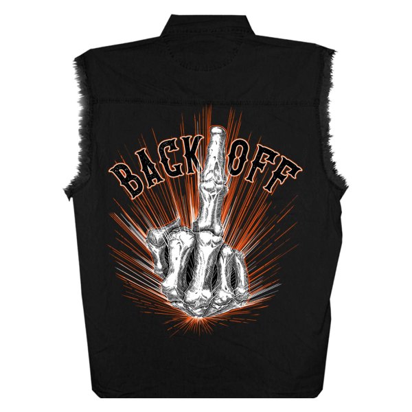 Hot Leathers® - Bone Finger Sleeveless Denim Vest (2X-Large, Black)