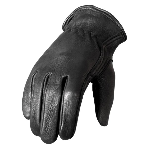 Hot Leathers® - Classic Deerskin Unlined Driving Gloves (Medium, Black)