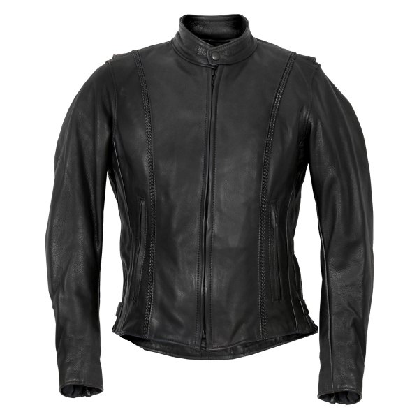 Hot Leathers® - USA Made with Braided Detail Ladies Leather Jacket (Small, Black)