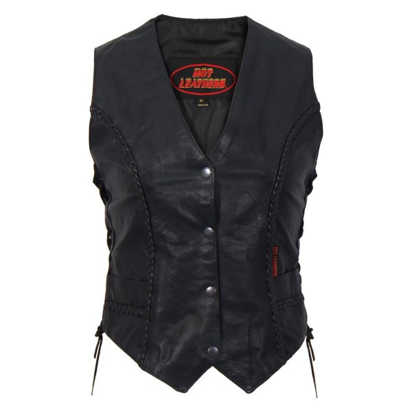 Hot Leathers® - Ladies Leather Vest (X-Large, Black)