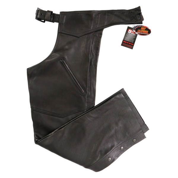 Hot Leathers® - Men's Leather Chaps (X-Large, Black)