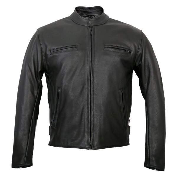 Hot Leathers® - Premium Racer Men's Leather Jacket (42, Black)