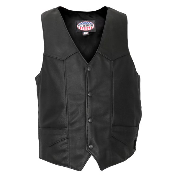 Hot Leathers® - Premium Men's Leather Vest (Medium, Black)