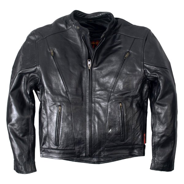 Hot Leathers® - Men's Vented Leather Jacket (56, Black)