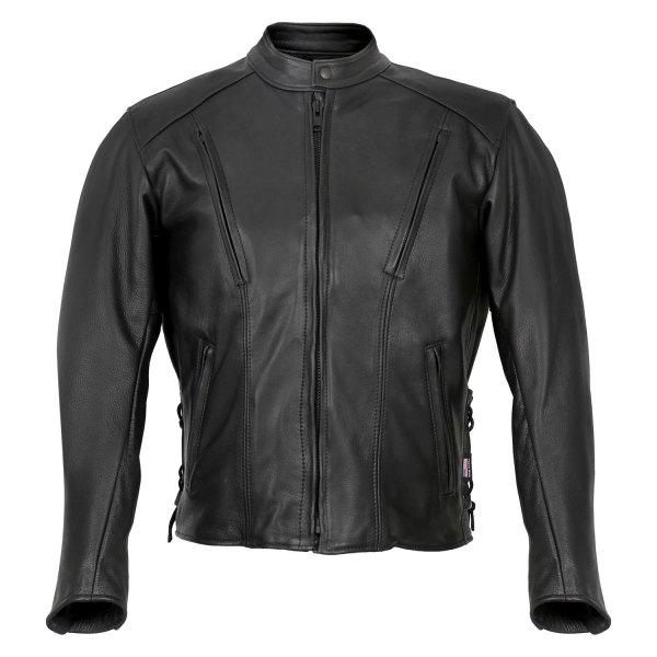 Hot Leathers® - USA Made Vented Premium Men's Vented Leather Jacket (42, Black)