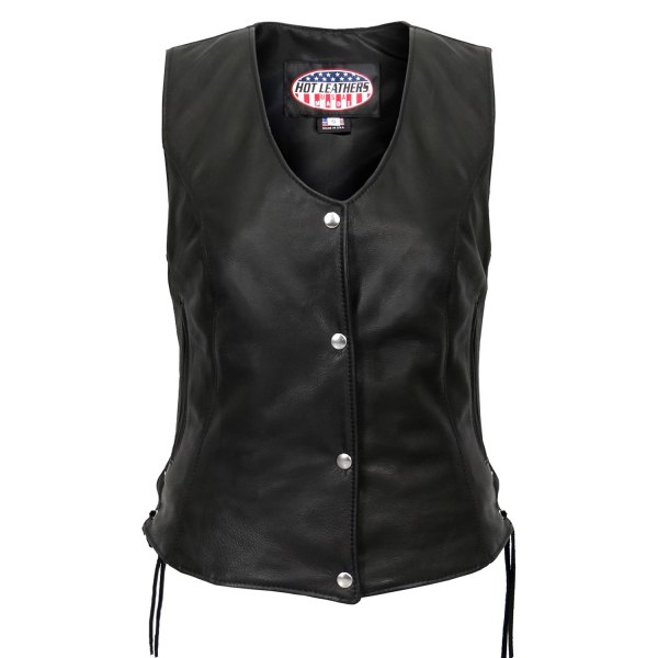 Hot Leathers® - Side Lace Vest (Large, Black)