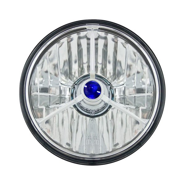 IPCW® - 5 3/4" Round Tri-Bar Chrome Crystal Headlight