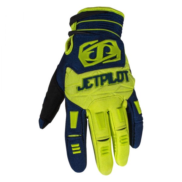 Jet Pilot® - Matrix Race Full Finger Gloves (Large, Navy/Lime)