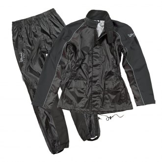 ILM Motorcycle Rain Suit Waterproof Wear Resistant 6 Pockets 2 Piece Set with Jacket and Pants Women Women's X-Large, Navy Blue 