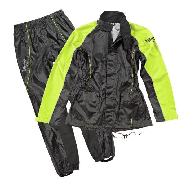 Joe Rocket® - RS-2 Rain Women's Suit (Small, Black/Hi-Viz Neon)