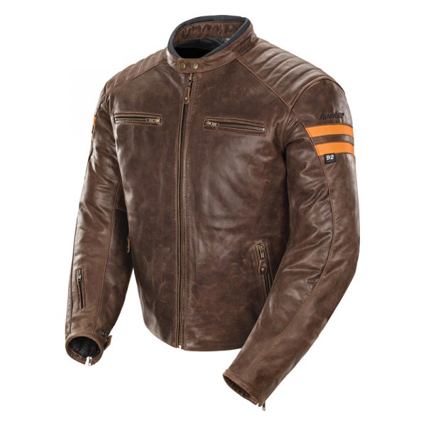 Joe Rocket® - Classic '92 Men's Leather Jacket (2X-Large, Brown/Orange)