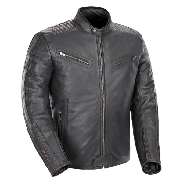 Joe Rocket® - Vintage Rocket Men's Leather Jacket (X-Large, Black/Black)