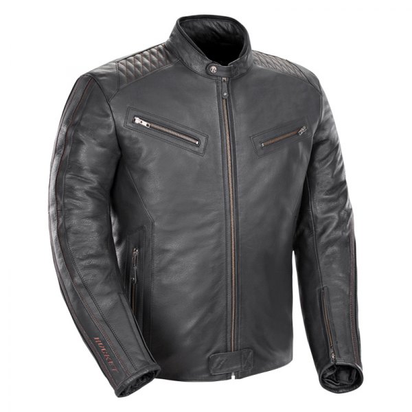 Joe Rocket® - Vintage Rocket Men's Leather Jacket (2X-Large, Black/Black)