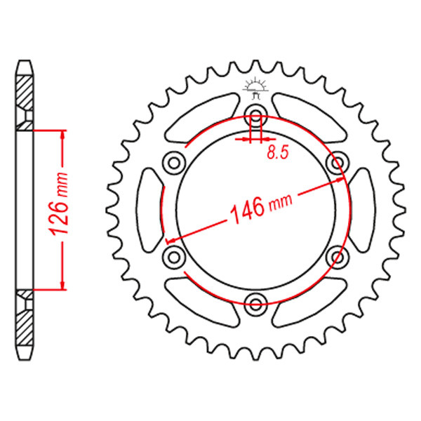 JT Sprockets® JTR808.41 - Rear High Carbon Steel Sprocket