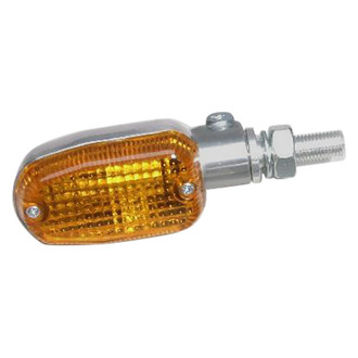 K&S Technologies® - Stalk Silver Aluminum Oblong Marker Lights with Amber Lenses